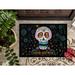 The Holiday Aisle® Philippe Happy Halloween Day of the Dead Non-Slip Outdoor Door Mat Synthetics in White | 0.2" H x 36" W x 24" D | Wayfair