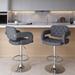 Brayden Studio® Quimir Swivel Adjustable Height Bar Stool Wood/Upholstered/Metal in Gray | 21 W x 20 D in | Wayfair