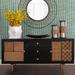 Bay Isle Home™ Emmert Patchwork Sideboard - 63" x 30" Black & Storage Cabinet Buffet Wood in Brown | 30 H x 63 W x 15 D in | Wayfair