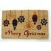 The Holiday Aisle® Ambrea Ornaments Merry Christmas 30 in. x 18 in. Non-Slip Outdoor Door Mat Coir, Rubber | 18 W x 30 D in | Wayfair