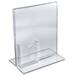 Azar Displays Clear Acrylic Double Sided T-Shape Sign Holder Frame w/ Attached Brochure Holder Pocket, Frame Size: 8.5"W x 11"H, 10-Pack Plastic | Wayfair