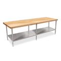 John Boos Wood Top Work Table w/ Undershelf Wood/Stainless Steel in Brown/Gray | 35.75 H x 24 D in | Wayfair TNS03