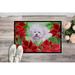 The Holiday Aisle® Bichon Frise Poinsettas Non-Slip Outdoor Door Mat Synthetics | Rectangle 18" x 27" | Wayfair 913BB0DB7A2140A1ADAD1BEE86633EA8