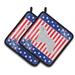 Trinx Patriotic USA Spanish Water Dog Potholder Polyester in Blue/Gray/Red | 7.5 W in | Wayfair 368C255A75FB4A6D939F8742A026F71C