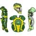 All Star System7 Axis NOCSAE Certified Two Tone Baseball Catcher's Gear Set - Ages 12-16 Dark Green/Gold