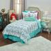 "Bicycle Bed Aqua 86"" x 86"" Comforter ( Full/ Queen ) - Rizzy Home CFSBT1980AAWH8686"