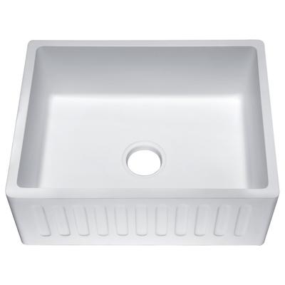 Petima Farmhouse Reversible Apron Front Solid Surface 24 in. Single Basin Kitchen Sink in White - ANZII K-AZ8321