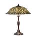 Charlton Home® Tommy-Lee 26" Mahogany Bronze Table Lamp Glass/Metal in Brown | 26 H x 20 W x 20 D in | Wayfair FCA4E66573F348D786C2BF3515A23B03