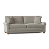 Wildon Home® Barlo 87" Rolled Arm Sofa in White/Brown | 37 H x 87 W x 39 D in | Wayfair 531FA939A67D48A5B7D8D311AC9BC892