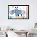 East Urban Home Hippo by Simon Hart - Graphic Art Print Metal in Blue/Brown/Green | 26 H x 40 W x 1.5 D in | Wayfair