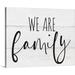 August Grove® We Are Family - Textual Art Print Canvas in White/Black | 36 H x 45 W x 1.25 D in | Wayfair 0BFE77860F5546DD99EA0EB8C40A750D
