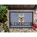 Winston Porter Wauconda French Bulldog Welcome Non-Slip Indoor Only Door Mat Synthetics in White | Rectangle 2' x 3' | Wayfair