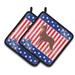 Trinx Patriotic USA Australian Kelpie Dog Potholder Polyester in Blue/Brown/Red | 7.5 W in | Wayfair DDDF4964795242FF8AB3F7DE722E9B34