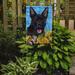 Winston Porter Dog & Sunflowers 2-Sided Garden Flag, Polyester in Blue/Black | 15 H x 11 W in | Wayfair 094B02DAAE1F440996B196BE2F6AC019