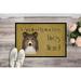 Winston Porter Walstonburg Sheltie Spoiled Dog Lives Here Non-Slip Outdoor Door Mat Synthetics | 18 W x 27 D in | Wayfair