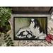 Winston Porter Uehling Japanese Chin Bamboo Garden Non-Slip Outdoor Door Mat Synthetics in White | 24 W x 36 D in | Wayfair