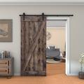 Barn Door - JM HOME Paneled Wood Barn Door Wood in Brown | 84 H x 42 W in | Wayfair SDU-Z2-DB-42