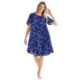Plus Size Women's Short Sweeping Printed Lounger by Only Necessities in Navy Floral (Size 18/20)