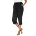 Plus Size Women's Knit Sleep Capri by Dreams & Co. in Black (Size 6X) Pajamas