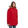 TOG 24 Alderidge Womens Parka Winter Jacket, Waterproof 5K Rating with Synthetic Filling for Warmth and Hood with Removable Faux Fur Trim Rouge Red