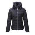 Giolshon Women's Puffer Quilted Lightweight Padding Jacket Bubble Coat Cotton Filling 1712019 Black XL