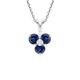 Ivy Gems 9ct White Gold Triple Sapphire and Diamond Cluster Pendant & Fine Gauge 18" / 46cm Chain