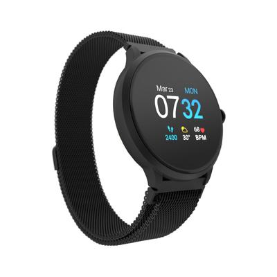 Sport 3 Unisex Touchscreen Smartwatch: Black Case with Black Mesh Strap 45mm - Black