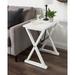 Gracie Oaks Adilet Solid Wood Trestle End Table Wood in White | 26 H x 22 W x 14 D in | Wayfair B2F49BD58E114C40AFA8EE63374C73B1