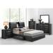 Orren Ellis Nikola Low Profile Storage Platform Bed Upholstered/Faux leather in Gray | 46 H x 80 W x 95 D in | Wayfair