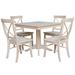 Gracie Oaks Gosney 5 - Piece Solid Wood Dining Set Wood in Brown/White | 29.9 H in | Wayfair 39F712EC014547ECA04744630E2707A6