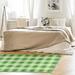 Green/White 54 x 0.15 in Area Rug - East Urban Home Seattle Plaid White/Green Area Rug Chenille | 54 W x 0.15 D in | Wayfair