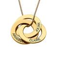 MYKA Personalised Russian Ring Necklace - Custom Made Pendant Sterling Silver and Gold Plated - Jewelry Gift for Women (Gold Vermeil)