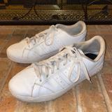 Adidas Shoes | Ladies Sz 9 White Leather Adidas Sneakers | Color: White | Size: 9