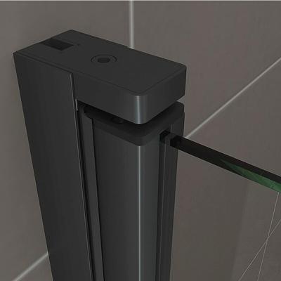 Duschtür stella, Nischentür aus 6 mm durchsichtigem Sicherheitsglas und schwarzen Aluminiumprofilen Image