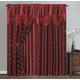 GOHD Circle Cycle. Clipped Voile. Voile Jacquard Window Curtain Drape with Attached Fancy Valance and Taffeta Backing. 2pcs Set. Each pc 54 inch Wide x 84 inch Drop + 18 inch Valance. (Wine)