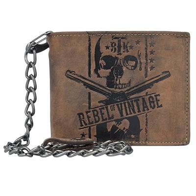 Greenburry Vintage Skull Kettenbörse Leder 12,5 cm nut brown Braun Herren Image