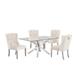 Rosdorf Park Repp 4 - Person Dining Set Wood/Glass/Upholstered/Metal in Brown/Gray | 30 H in | Wayfair F315C78E09114F9DA290702991A22420