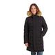 TOG 24 Firbeck Womens Ultra Warm Wind Resistant Long Padded Winter Coat with Pockets and Faux Fur Trim Hood Black