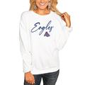 Women's White American University Eagles Win the Day Pullover Sweatshirt