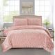 Luxurious Super King Size Bed Throws and Bedspreads Velvet Heavy Quilted Bedspread 3pcs Large Bed Throw with Hypoallergenic Pillow Set - Pink