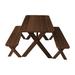 Loon Peak® Guertin Rectangular Long Outdoor Picnic Table Metal in Brown | 70" L x 27" W x 30" H | Wayfair 2F5ACFFB7F0C47CA83261DA6206B572A