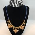 J. Crew Jewelry | J. Crew Egyptian Revival Blue And Taupe Necklace | Color: Blue/Gold | Size: 16”