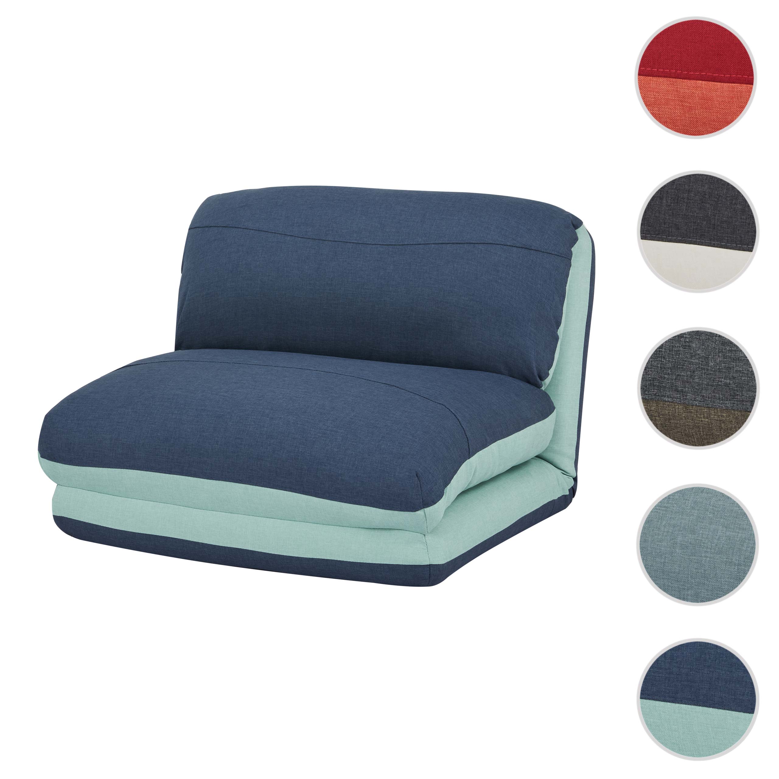 Schlafsessel HWC-E68, Schlafsofa Funktionssessel Klappsessel Relaxsessel, Stoff/Textil ~ grün Image