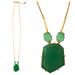 Kate Spade Jewelry | Kate Spade Geometric Green Gem Pendant Necklace | Color: Gold/Green | Size: Os