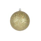 Northlight Seasonal Holographic Glitter Champagne Gold Shatterproof Christmas Ball Ornament 6" (150mm) Plastic in Gray/Yellow | Wayfair 32281293