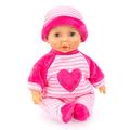 Bayer Design 92802AS My First Baby 28cm, Babypuppe, Weichkörperpuppe mit Schlafaugen, sehr handlich, niedliches Outfit, rosa, pink mit Herz