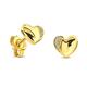 Miore Women's 0.02 Carat Diamond Heart Stud Earrings with Diamonds in White Gold / Yellow Gold 18 Carat / 750 Gold
