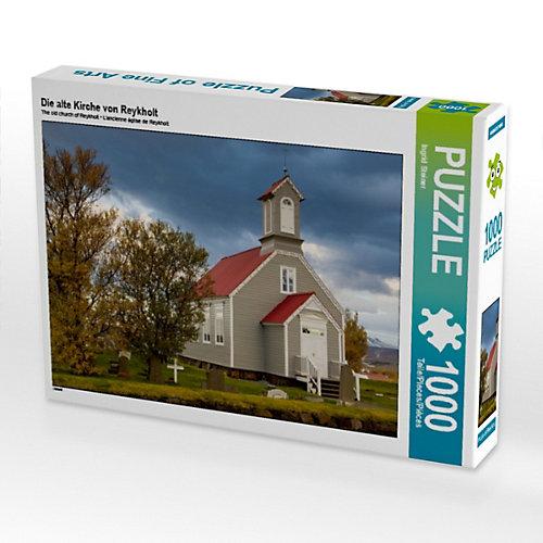 Puzzle CALVENDO Puzzle Die alte Kirche von Reykholt - 1000 Teile Foto-Puzzle glückliche Stunden Kinder