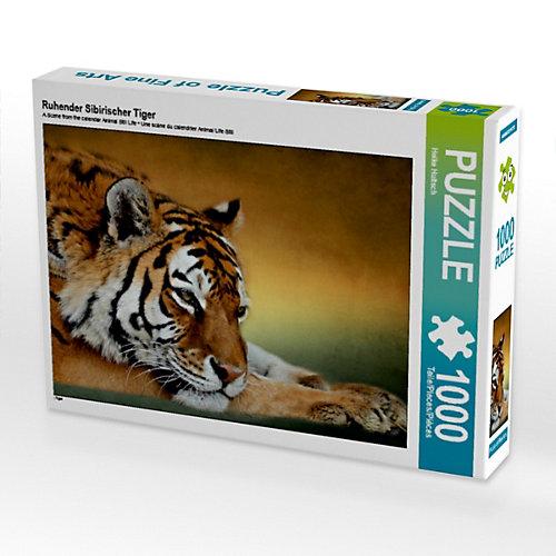 Puzzle Ruhender Sibirischer Tiger Foto-Puzzle Bild von Heike Hultsch Puzzle