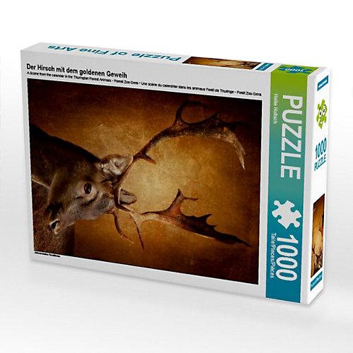 Puzzle CALVENDO Puzzle Der Hirsch mit dem goldenen Geweih - 1000 Teile Foto-Puzzle glückliche Stunden Kinder